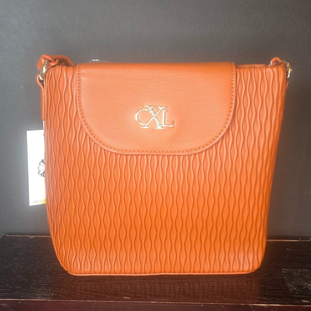 NWT CXL by Christian Lacroix-RITZ Ruching Bucket Handbag Rust color